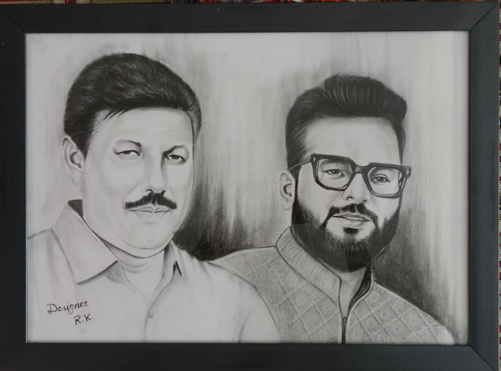 Realistic charcoal portrait